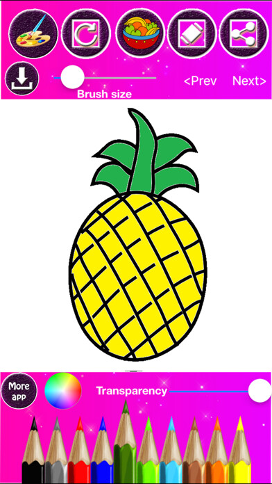 Emulate iPhone app Fruit & Vegetables Coloring using MyAndroid Emulate iPhone app Fruit & Vegetables Coloring using MyAndroid