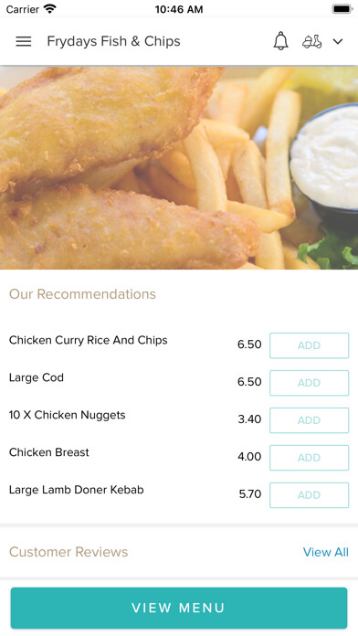 Emulate iPhone app Frydays Fish & Chips Merthyr using MyAndroid