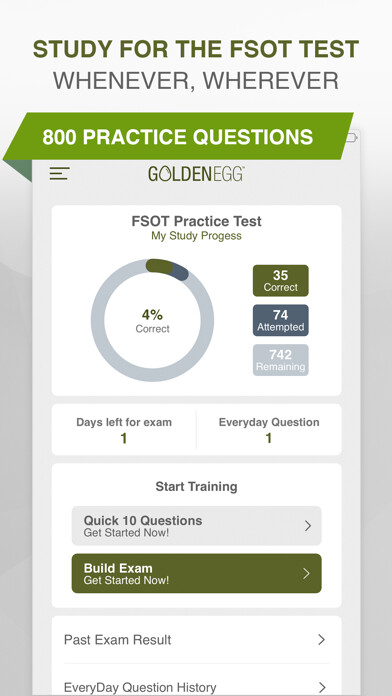 Emulate iPhone app FSOT Practice Test using MyAndroid