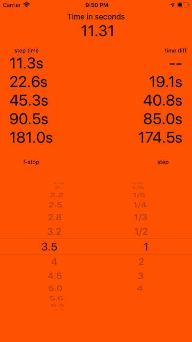 Emulate iPhone app fstop calc using MyAndroid
