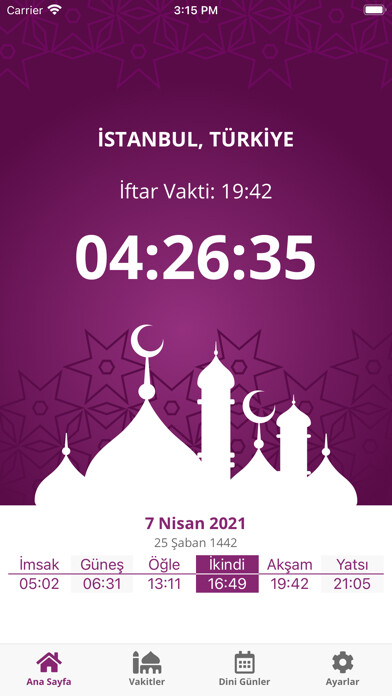 Emulate iPhone app İftar Vakti - İmsakiye 2021 using MyAndroid Emulate iPhone app İftar Vakti - İmsakiye 2021 using MyAndroid
