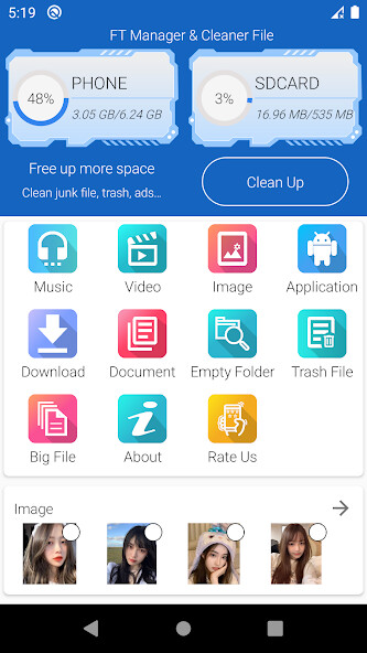 Run android online APK FT File Manager from MyAndroid or emulate FT File Manager using MyAndroid