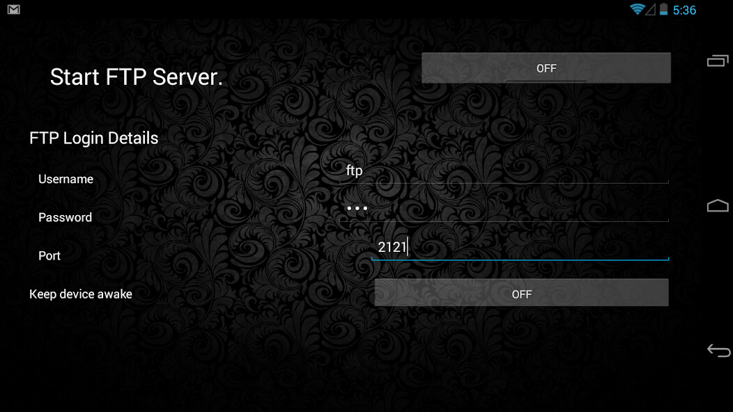 Run android online APK FTP Server(WIFI File Transfer) from MyAndroid or emulate FTP Server(WIFI File Transfer) using MyAndroid Run android online APK FTP Server(WIFI File Transfer) from MyAndroid or emulate FTP Server(WIFI File Transfer) using MyAndroid
