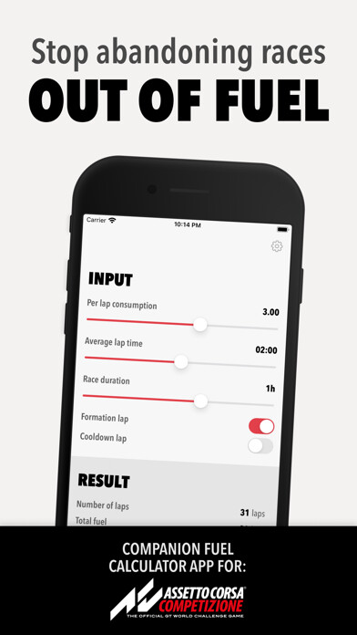Emulate iPhone app Fuel Calculator for ACC using MyAndroid