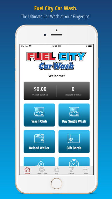 Emulate iPhone app Fuel City Car Wash using MyAndroid