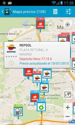 Emulate Android APK Fuel Consumption Spain
