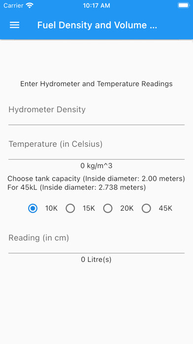 Emulate iPhone app Fuel Density and Volume Calc using MyAndroid Emulate iPhone app Fuel Density and Volume Calc using MyAndroid