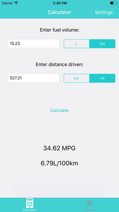 Emulate iPhone app Fuel Economy Utility using MyAndroid Emulate iPhone app Fuel Economy Utility using MyAndroid