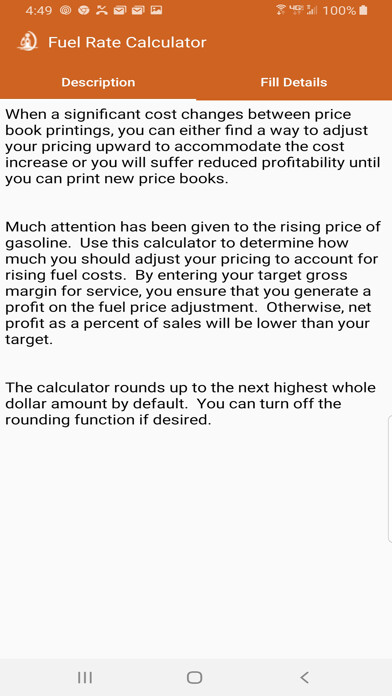 Emulate iPhone app Fuel Price Adjustment Calculat using MyAndroid
