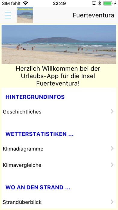 Emulate iPhone app Fuerteventura Urlaubs App using MyAndroid Emulate iPhone app Fuerteventura Urlaubs App using MyAndroid