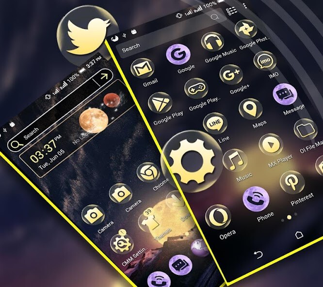 Run android online APK Full Moon Launcher Theme from MyAndroid or emulate Full Moon Launcher Theme using MyAndroid