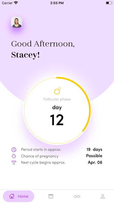 Emulate iPhone app Full Moon - Menstrual Tracker using MyAndroid