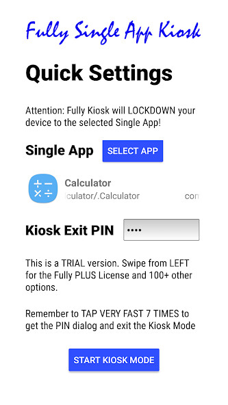 Run android online APK Fully Single App Kiosk from MyAndroid or emulate Fully Single App Kiosk using MyAndroid