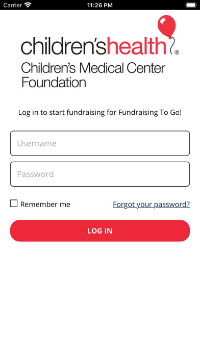 Emulate iPhone app Fundraising To Go using MyAndroid