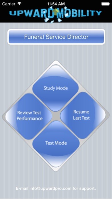 Emulate iPhone app Funeral Service NBE Exam Prep using MyAndroid