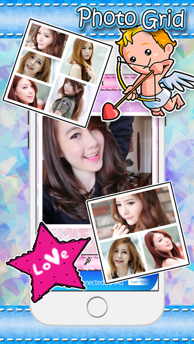 Emulate iPhone app Fun Frame photo camera editor: Plus sticker,filters,effects,grid and border stitch using MyAndroid
