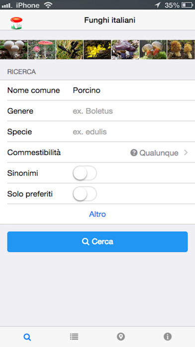Emulate iPhone app Funghi italiani using MyAndroid Emulate iPhone app Funghi italiani using MyAndroid