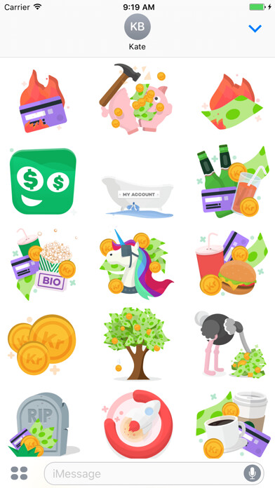 Emulate iPhone app Funky money stickers from Spiir using MyAndroid Emulate iPhone app Funky money stickers from Spiir using MyAndroid