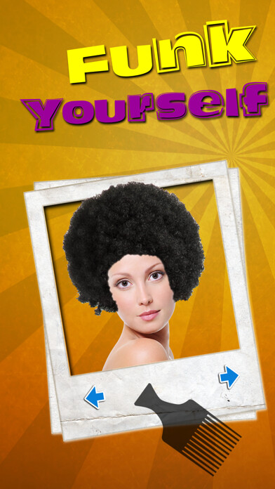 Emulate iPhone app Funk Yourself –  Try Afro Hairstyles in Virtual Photo Booth for Cool Makeovers using MyAndroid