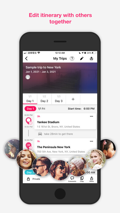 Emulate iPhone app Funliday - Travel Planner using MyAndroid