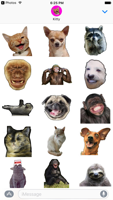 Emulate iPhone app Funny Animals memes stickers pack for iMessage using MyAndroid Emulate iPhone app Funny Animals memes stickers pack for iMessage using MyAndroid