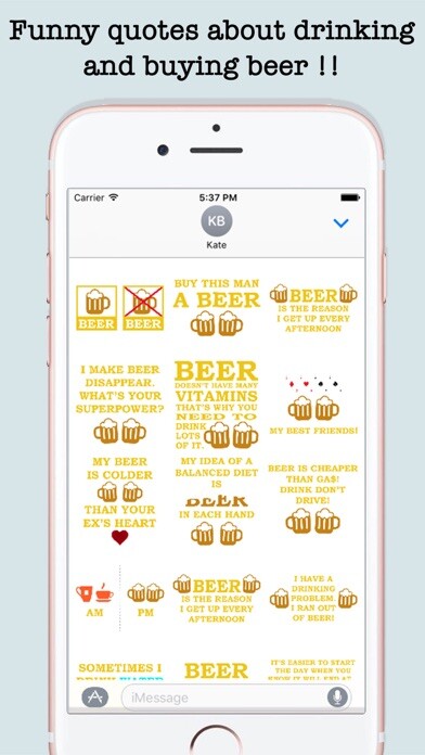 Emulate iPhone app Funny Beer Quotes Stickers For iMessage using MyAndroid Emulate iPhone app Funny Beer Quotes Stickers For iMessage using MyAndroid