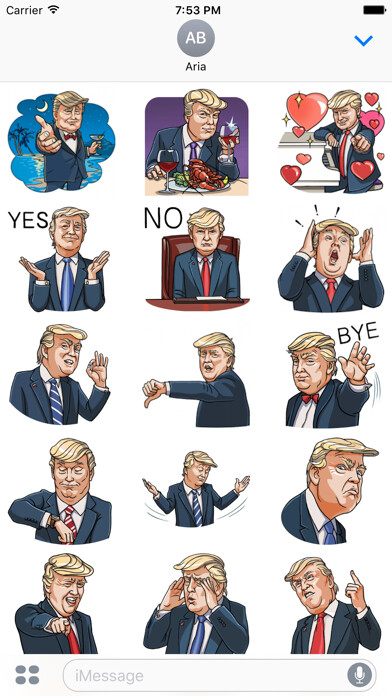 Emulate iPhone app Funny Donald Trump Emoji using MyAndroid