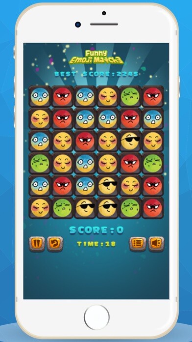 Emulate iPhone app Funny Emoji Match 3 for Kids using MyAndroid