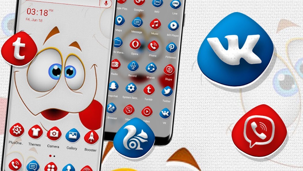Run android online APK Funny Face Launcher Theme from MyAndroid or emulate Funny Face Launcher Theme using MyAndroid