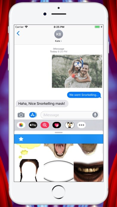 Emulate iPhone app Funny Face Maker - Stickers using MyAndroid