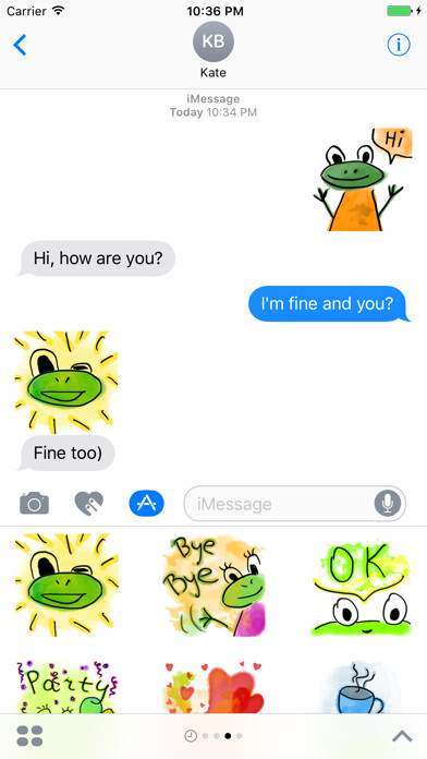 Emulate iPhone app Funny Frogs Stickers using MyAndroid Emulate iPhone app Funny Frogs Stickers using MyAndroid