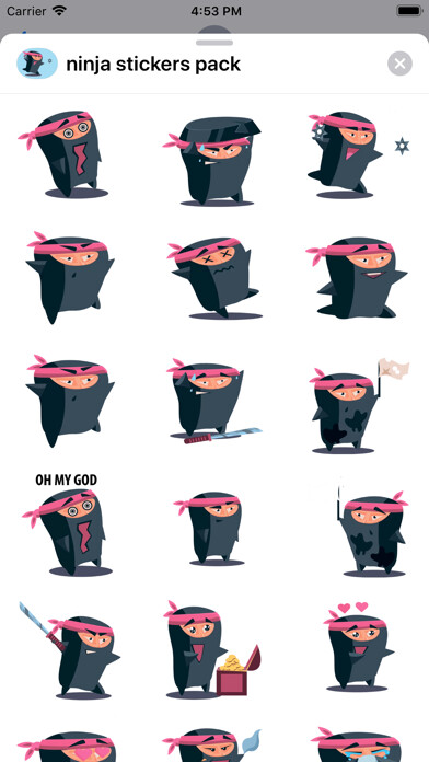 Emulate iPhone app Funny Ninja emoji & stickers using MyAndroid Emulate iPhone app Funny Ninja emoji & stickers using MyAndroid