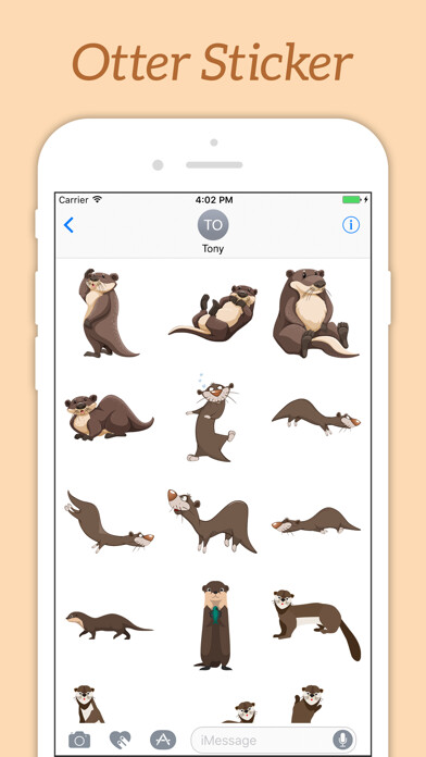Emulate iPhone app Funny Otters Stickers using MyAndroid