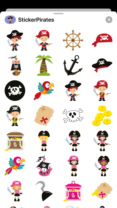 Emulate iPhone app Funny Pirate Emoji Stickers using MyAndroid
