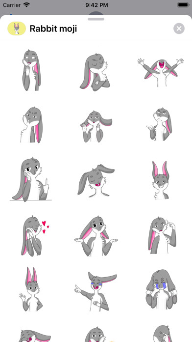 Emulate iPhone app Funny Rabbit emoji & stickers using MyAndroid