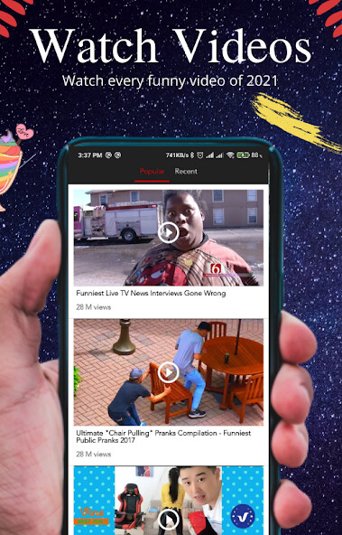 Run android online APK Funny videos, viral clips 2022 from MyAndroid or emulate Funny videos, viral clips 2022 using MyAndroid