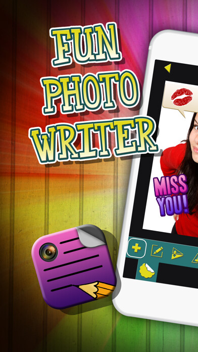 Emulate iPhone app Fun Photo Writer - Decorate Pictures with Funny Captions and Add Cute Stickers using MyAndroid