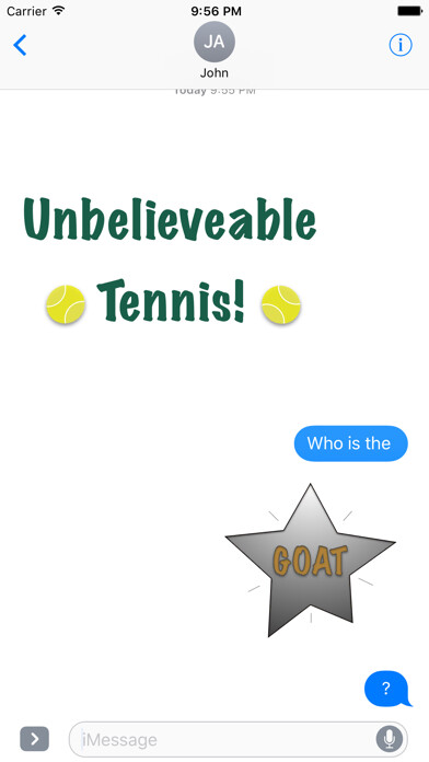 Emulate iPhone app Fun Tennis Animated Stickers using MyAndroid