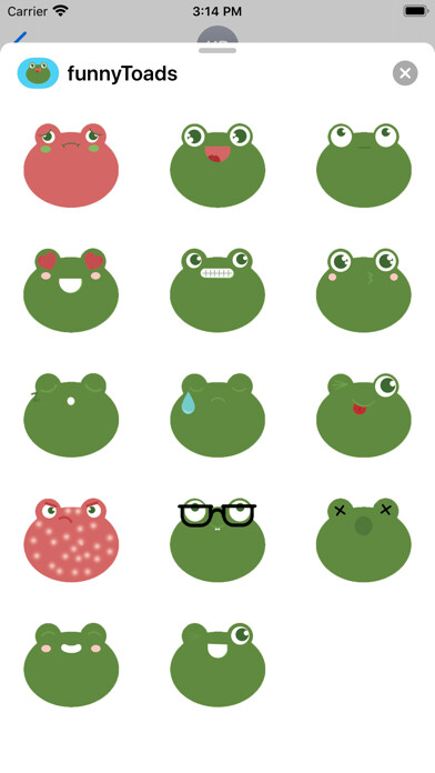 Emulate iPhone app Fun toad stickers - frog emoji using MyAndroid Emulate iPhone app Fun toad stickers - frog emoji using MyAndroid