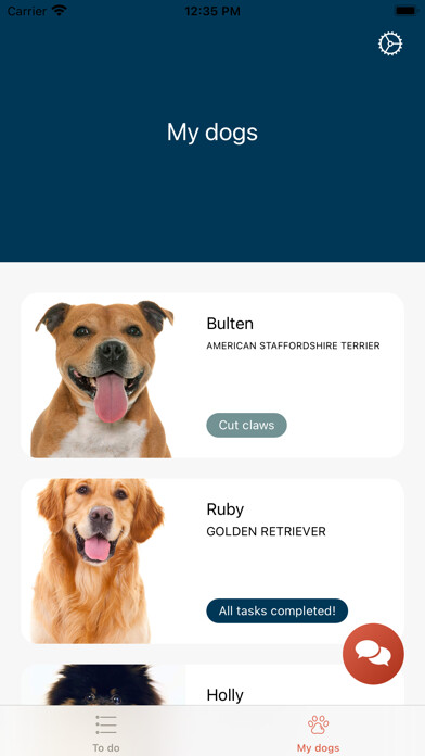 Emulate iPhone app Furly - Care for your dogs using MyAndroid