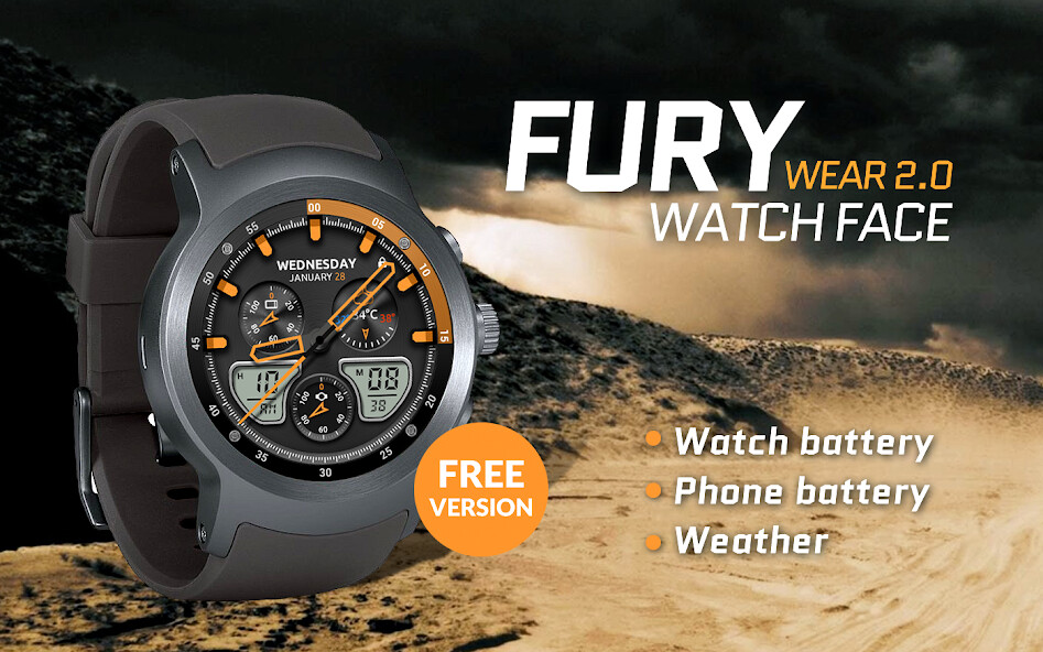 Run android online APK Fury Watch Face from MyAndroid or emulate Fury Watch Face using MyAndroid