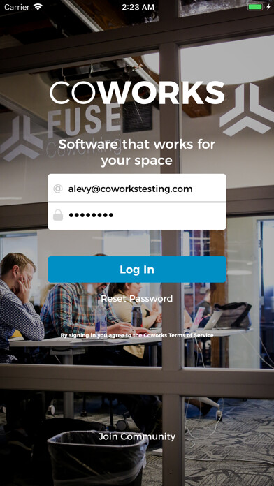 Emulate iPhone app Fuse Coworking using MyAndroid
