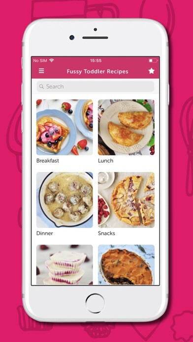 Emulate iPhone app Fussy Toddler Recipes using MyAndroid