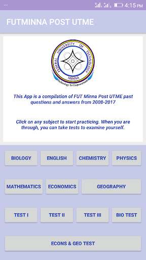 Run android online APK FUTMINNA POST UTME App from MyAndroid or emulate FUTMINNA POST UTME App using MyAndroid Run android online APK FUTMINNA POST UTME App from MyAndroid or emulate FUTMINNA POST UTME App using MyAndroid