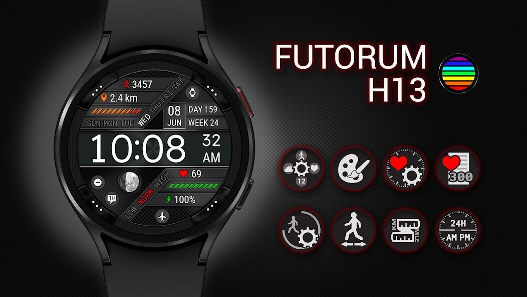Run android online APK Futorum H13 Digital watch face from MyAndroid or emulate Futorum H13 Digital watch face using MyAndroid