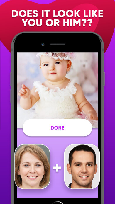 Emulate iPhone app Future Baby Face Generator! using MyAndroid