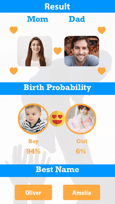 Emulate iPhone app Future Baby Face Generator Sim using MyAndroid