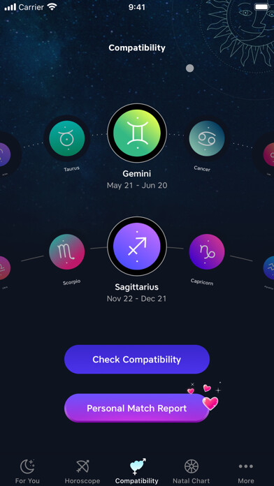 Emulate iPhone app Future: Horoscope & Astrology using MyAndroid