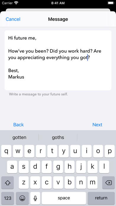 Emulate iPhone app Future Messages using MyAndroid