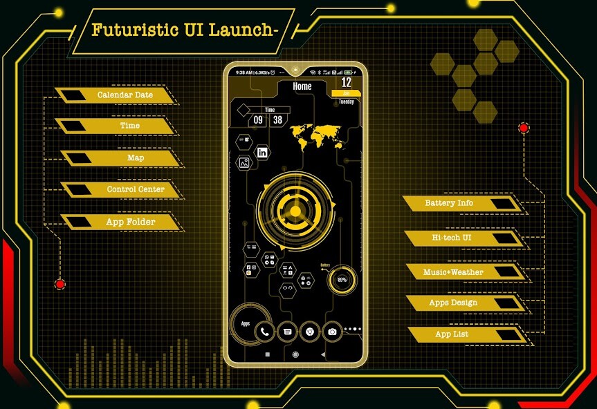 Run android online APK Futuristic UI Launcher from MyAndroid or emulate Futuristic UI Launcher using MyAndroid